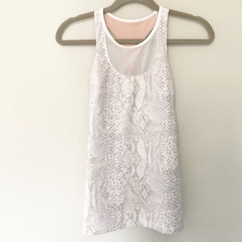 Women's White Patterned Tank Top - Picture 2 of 16